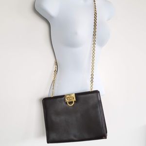 Ferragamo leather bag gold chain